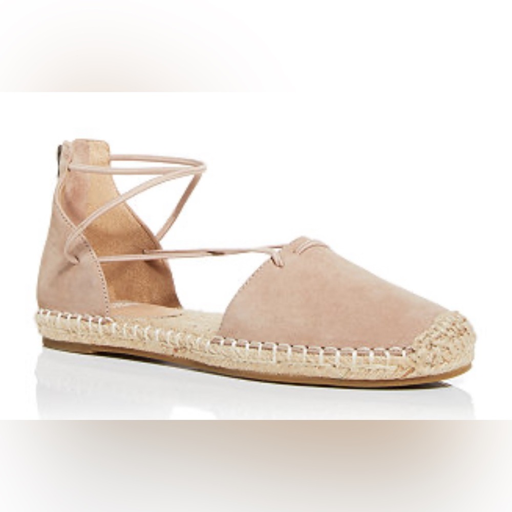 Eileen Fisher Women’s Lace Up Elastic Espadrille in Toffee Cream Flats Sz 8